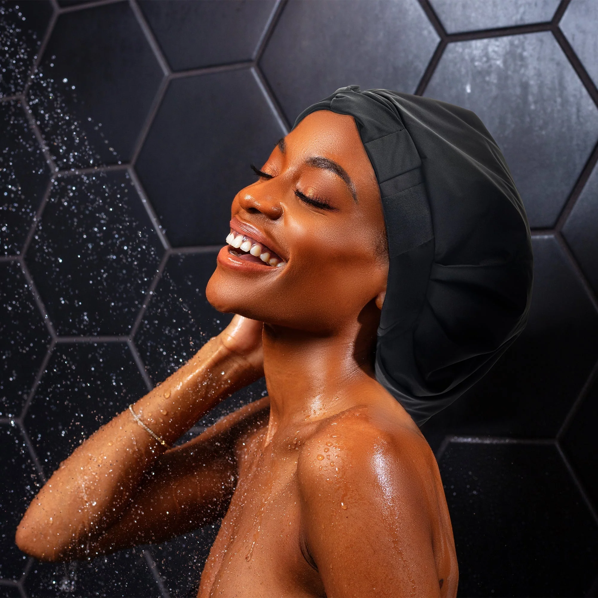 The Gym-Proof Hair Duo | Waterproof Shower Cap +  Satin Bandana (Save $10) - Image 3