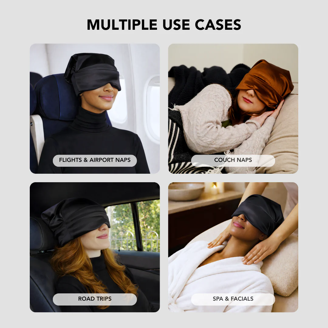 Satin-Lined, Convertible Nap Cap™ with Hidden Eye Mask, Bundle 2 - Image 3