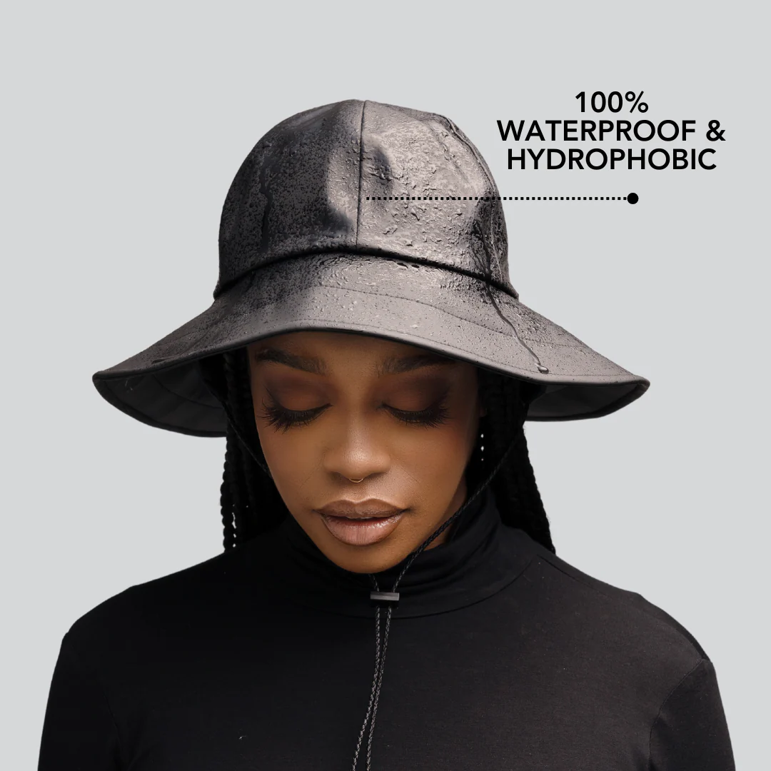 Satin-Lined, Waterproof Sou'wester Rain Hat - Image 4